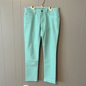DL1961 Angel Mid Rise Skinny Ankle Turquoise Jeans Size 29